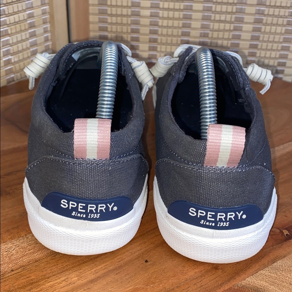 Sperry Pier Wave LTT Gray Canvas Sneakers Woman’s 10 - Picture 5 of 7